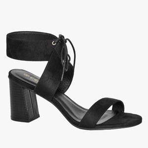 City Chic NWT Aria Mid Heel Black Sandals